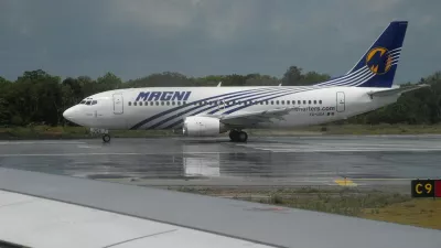 A Magni Boeing 737 taxies on a runway at Cancun airport, Quintana Roo State, Mexico, on May 26, 2019.   Magnicharters is a Mexican airline based in Mexico City which operates flights in Mexico and to/from the United States and the Dominican Republic as well as charter flights.,Image: 438620608, License: Rights-managed, Restrictions:, Model Release: no