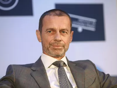 Aleksander Čeferin predsednik UEFA8.11.2024 - pogovor s predsednikom Uefe Aleksandrom Čeferinom o izzivih evropskega nogometa, ki ga pripravljajo Litteralis, In&scaron;titut za ustavno pravo, &Scaron;tudentsko dru&scaron;tvo PandaFOTO: LUKA CJUHA