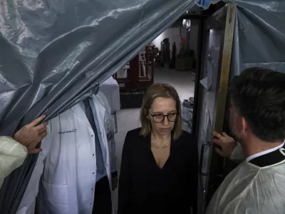 Valentina Prevolnik Rupel- 12.03.2025 - ministrica za zdravje Valentina Prevolnik Rupel si je na delovnem obisku v Univerzitetnem kliničnem centru (UKC) ogledala tekoče investicije//FOTO: Jaka Gasar