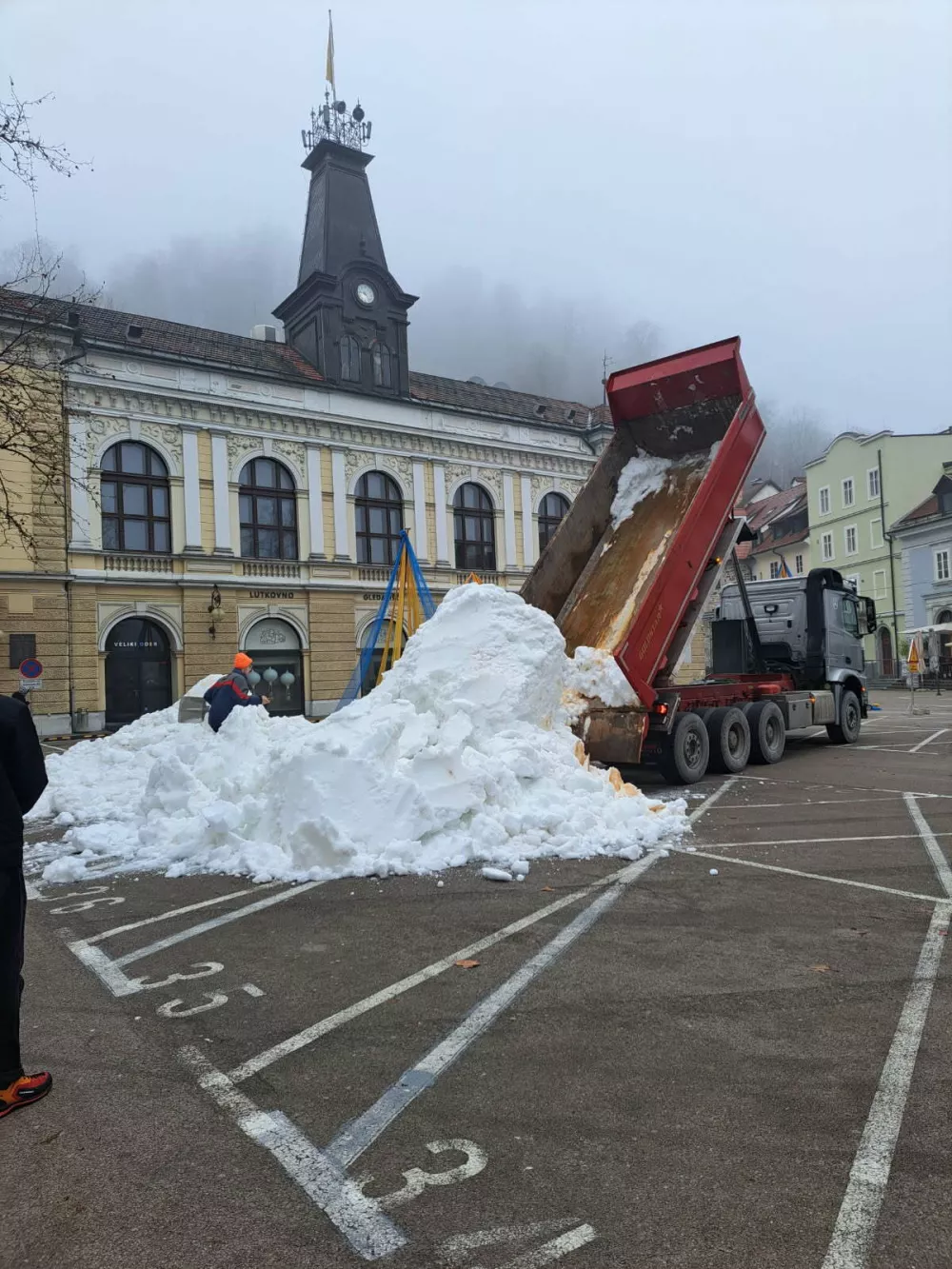 Sneg na Krekovem trgu