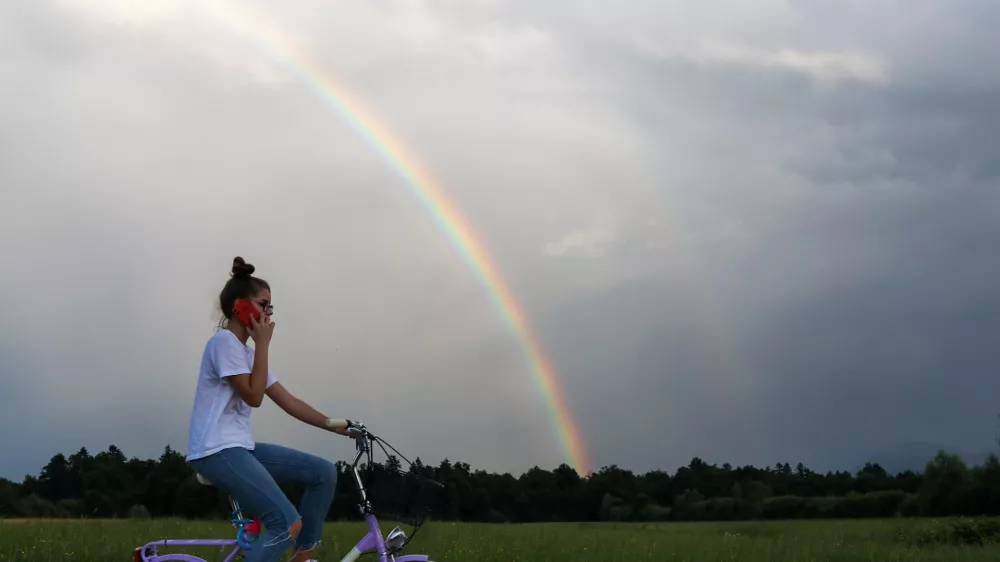 - 02.07.2020.- Ljubljansko barje - mavrica - kolesarka - foto:Bojan Velikonja / Foto: Bojan Velikonja