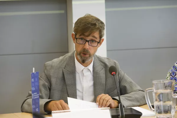 Predsednik sveta RTV Slovenija Goran Forbici04.092024 - izredna seja sveta Radiotelevizije Slovenija (RTVS), na kateri bodo imenovali predsednika uprave RTVSFOTO: Luka Cjuha