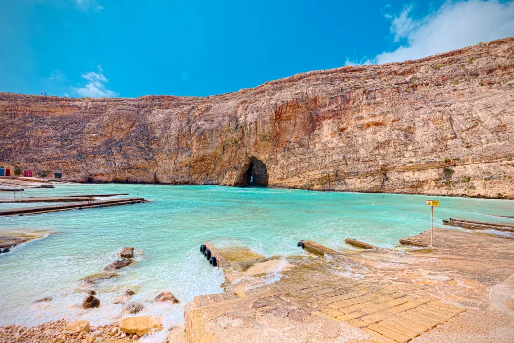 The Inland Sea, sometimes called Qawra in Maltese and also known as Dwejra, is a lagoon of seawater on the island of Gozo.