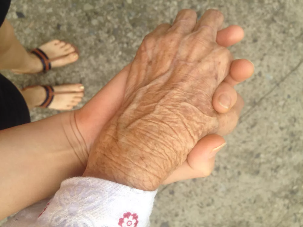 Take each other's hands is my grandmother and granddaughter.