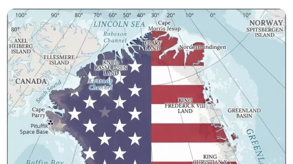 Grenlandija ameri&scaron;ka zastava 