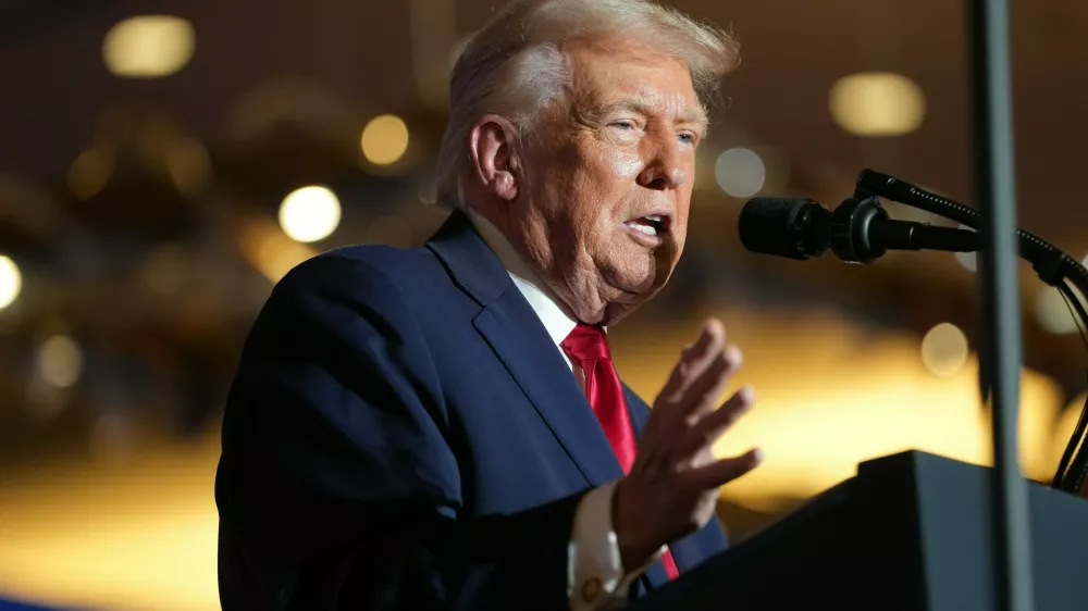 President Donald Trump delivers remarks on the economy at the Mount Airy Casino Resort in Mount Pocono, Penn., on Tuesday, Dec. 9, 2025. The speech was expected to be the first of a series of speeches that the White House hopes will address American concerns about affordability, a problem he dismissed a week ago as "the greatest con job" designed by Democrats.,Image: 1058040450, License: Rights-managed, Restrictions:, Model Release: no