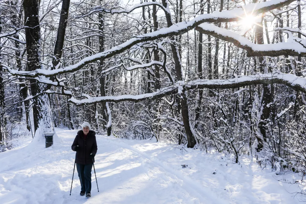 08.01.2026. Mraz -12 v Ljubljani. Zamrznjen Kose&scaron;ki bajer. Foto: Bojan Velikonja