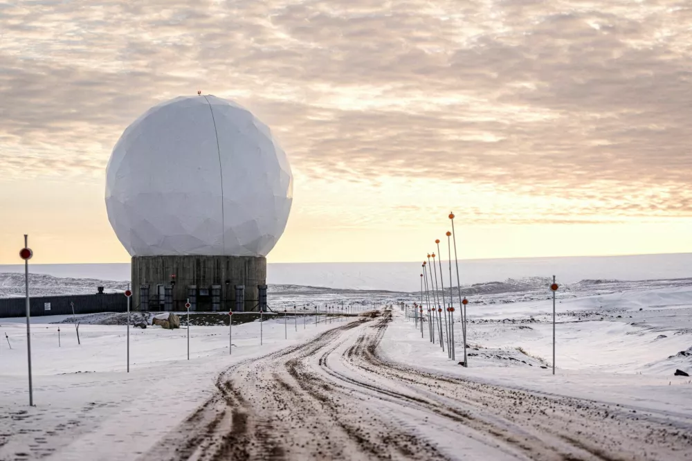 FILE PHOTO: A view of Pituffik Space Base (formerly Thule Air Base) in Greenland, October 4, 2023. Ritzau Scanpix/Thomas Traasdahl via REUTERS/File Photo