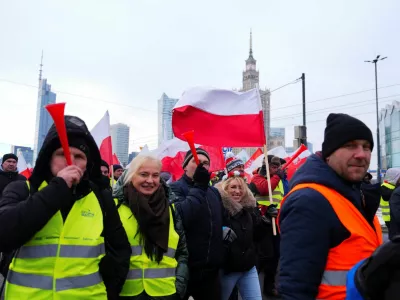 Polish farmers protest against the Mercosur trade deal in the center of Warsaw, Poland, January 9, 2026. REUTERS/Aleksandra Szmigiel