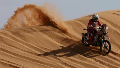 Rallying - Dakar Rally - Stage 6 - Hail to Riyadh - Hail, Saudi Arabia - January 9, 2026 Orion - Moto Racing Group's Bartlomiej Tabin in action during stage 6 REUTERS/Stephane Mahe   TPX IMAGES OF THE DAY