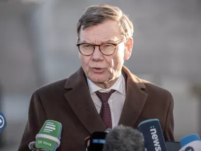 12 January 2026, US, New York: Germany's Foreign Minister Johann Wadephul, speaks during a statement after his meeting with his counterpart, US Secretary of State Rubio, at the Foreign Ministry. Photo: Michael Kappeler/dpa