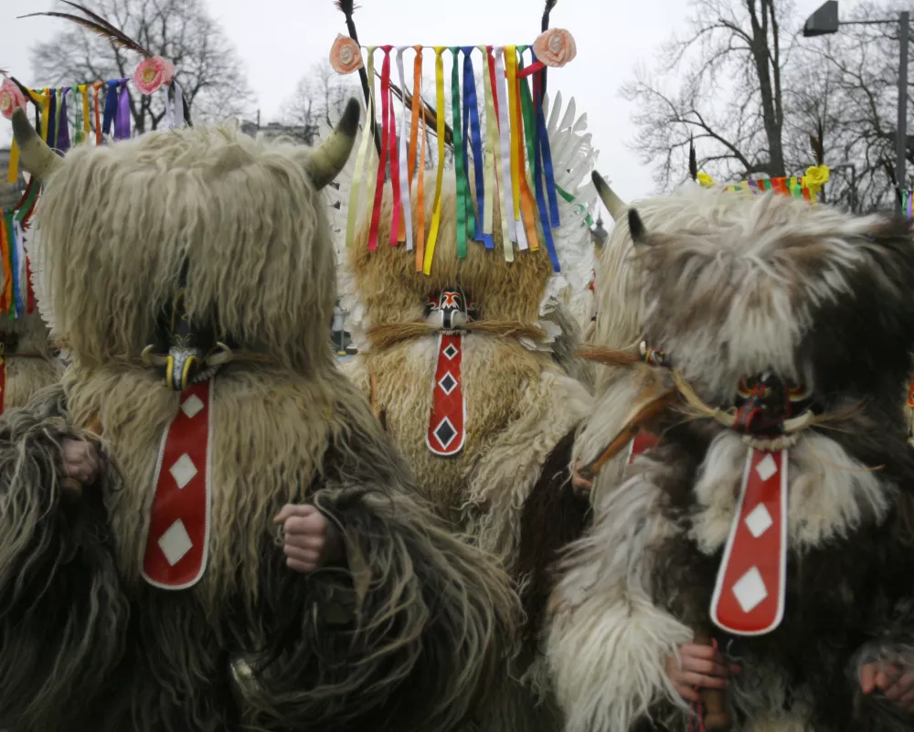 - kurenti s Ptuja v Ljubljani pred DZ - predsednik državnega zbora sprejel kurente s Ptuja //FOTO: Jaka Adamič / Foto: Jaka Adamič