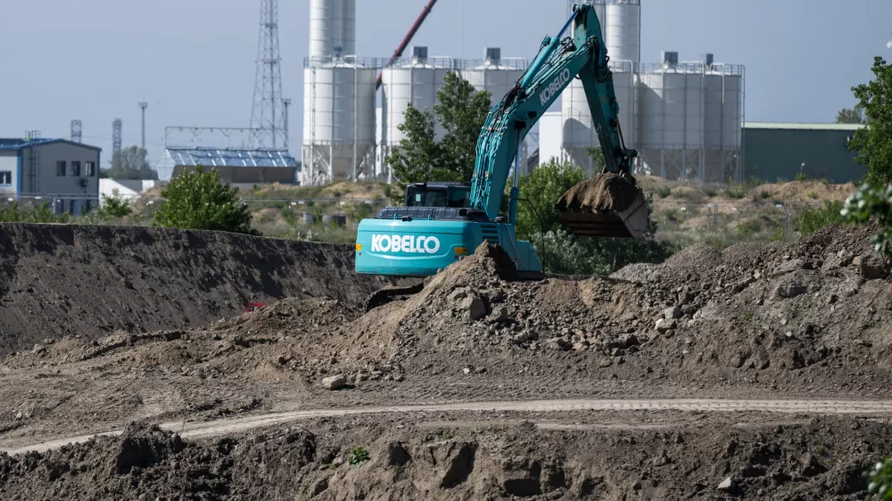 An excavator works near Hungary's Paks nuclear power plant to prepare the new Paks II construction site in Paks, Hungary, May 9, 2023. REUTERS/Marton Monus
