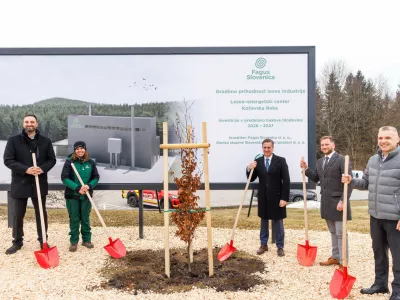 Fagus Slovenica (Snežnik), Kočevska Reka, zasaditev bukve ob začetku naložbe v novo žago. Foto: SiDG