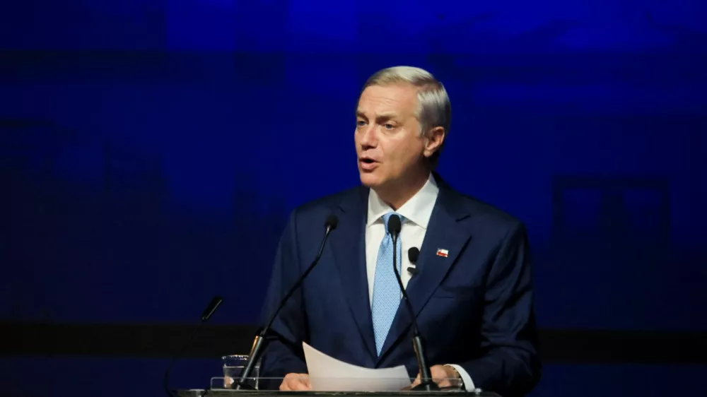Chile's President-elect Jose Antonio Kast speaks as he presents the members of his cabinet, in Santiago, Chile January 20, 2026. REUTERS/Diego Reyes