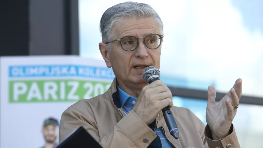 Franjo Bobinac, predsednik Olimpijskega komiteja Slovenije18.05.2024 - Predstavitev uradne olimpijske kolekcije Pariz 2024 in potovanje Slovenske bakle na vrh Kristalne palačeFOTO: Luka Cjuha