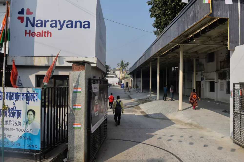 Narayana Multispeciality Hospital where two Nipah cases had been detected since December is seen in Barasat, in the eastern Indian state of West Bengal, Wednesday, Jan. 28, 2026. (AP Photo)