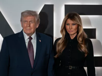 29 January 2026, US, Washington: US President Donald Trump and Lady Melania Trump arrive at the premiere of the Amazon MGM Studios film "Melania" at the John F. Kennedy Center for the Performing Arts in Washington DC. The film documents the period leading up to the 2025 Presidential Inauguration and Melania Trump's role during the White House transition. Photo: Andrew Leyden/ZUMA Press Wire/dpa