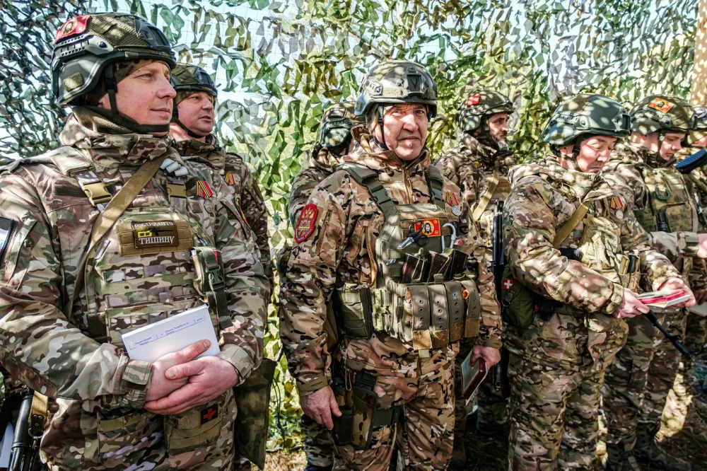 8863613 20.02.2025 Russian servicemen of the volunteer Cossack special forces unit BARS-11 "Kuban" are awarded with state decorations in the Zaporozhye sector of the frontline amid Russia's military operation in Ukraine.,Image: 966855789, License: Rights-managed, Restrictions: Editors' note: THIS IMAGE IS PROVIDED BY RUSSIAN STATE-OWNED AGENCY SPUTNIK., Model Release: no