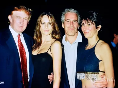 Trump z Melanio Knauss, Epsteinom in Ghislaine Maxwell&nbsp;&nbsp;/ Foto: Profimedia
