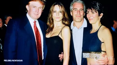 Trump z Melanio Knauss, Epsteinom in Ghislaine Maxwell  / Foto: Profimedia