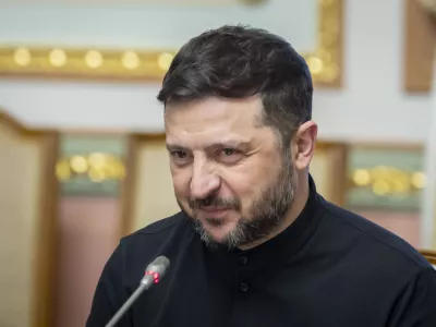 FILED - 16 January 2026, Ukraine, Kiev: Ukrainian President Volodymyr Zelensky speaks during talks with Czech Republic's President Petr Pavel at the Mariyinsky Presidential Palace in Kiev. Photo: -/Ukrainian Presidency/dpa - ATTENTION: editorial use only and only if the credit mentioned above is referenced in full