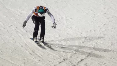 Ski Jumping - FIS Ski Jumping World Cup - Willingen, Germany - January 31, 2026 Slovenia's Domen Prevc during the men's individual HS147 REUTERS/Leon Kuegeler