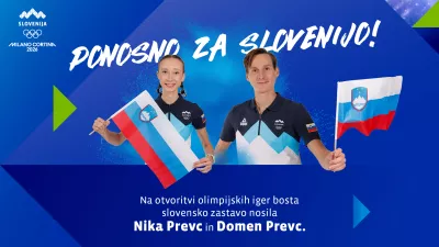 Nika in Domen Prevc bosta v petek v Predazzu nosila slovensko zastavo. 