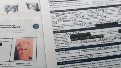 A document that was included in the U.S. Department of Justice release of the Jeffrey Epstein files is photographed Sunday, Feb. 1, 2026, shows the report when Epstein was taken into custody on July 6, 2019. (AP Photo/Jon Elswick)