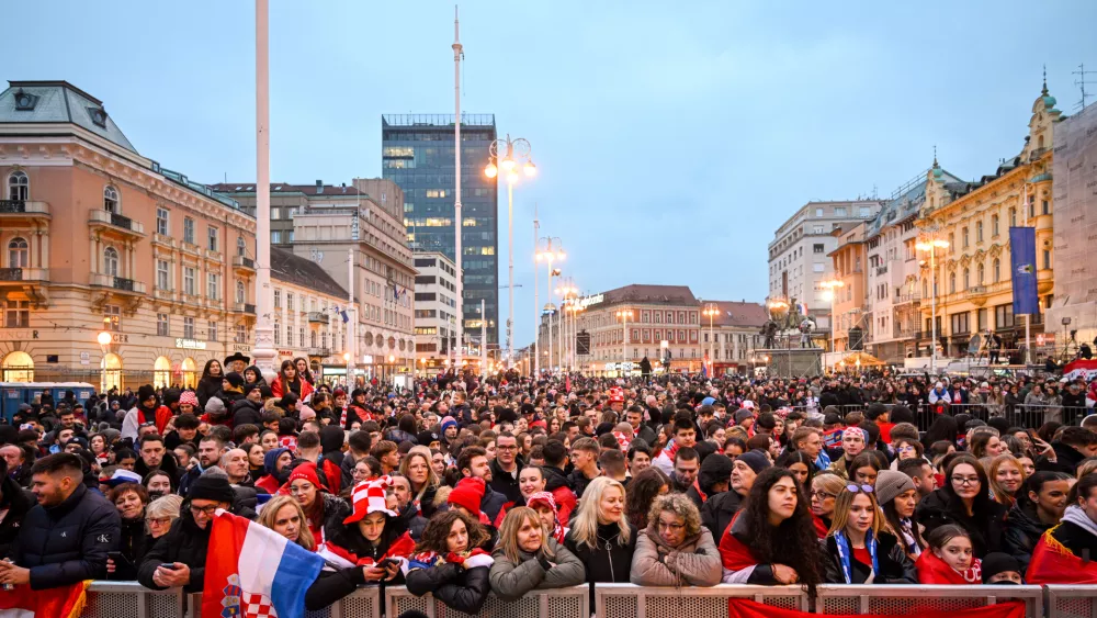 02.02.2026., Zagreb - Svecani docek hrvatske rukometne reprezentacije u na Trgu bana Josipa Jelacica nakon osvojene broncane medalje na Europskom rukometnom prvenstvu. Photo: Davor Puklavec/PIXSELL