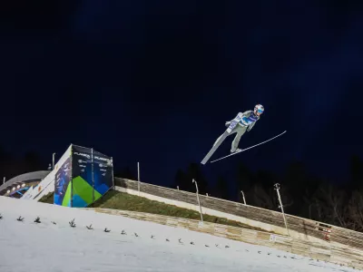 - Halvor Egner Granerud- Smučarski skoki za mo&scaron;ke na srednji skakalnici.- 25.02.2023 - 43. Svetovno prvenstvo v nordijskem smučanju PLANICA 2023 - največji &scaron;portni dogodek v zgodovini Slovenije, //FOTO: Bojan Velikonja