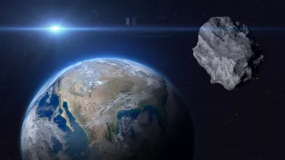 Planet Earth and big asteroid in the space. Concept a potentially hazardous object (PHO). Potentially hazardous asteroids (PHAs). Asteroid in outer space near Earth planet. Stony-iron meteorite is solar system. Elements of this image furnished by NASA. ______ Url(s): "https://www.nasa.gov/multimedia/imagegallery/image_feature_2159.html" Software: Adobe Photoshop CC 2015. Knoll light factory. Adobe After Effects CC 2017. 3ds Max 2016.