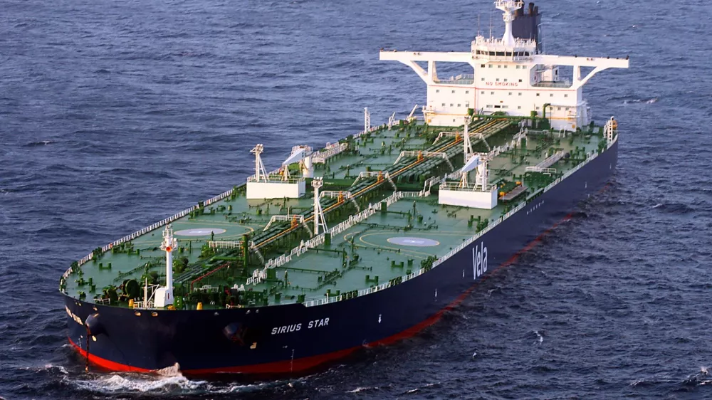 ** FILE ** In this file photo provided by the U.S. Navy, the Liberian-flagged oil tanker MV Sirius Star is at anchor, Wednesday, Nov. 19, 2008 in the Indian Ocean, off the coast of Somalia.  A negotiator for Somali pirates says they have released oil-laden Saudi supertanker. The ship owner Vela International Marine Ltd declined to comment Friday Jan. 9, 2009. (AP Photo/U.S. Navy, Petty Officer 2nd Class William S. Stevens, File)