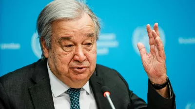 FILE PHOTO: United Nations Secretary-General Antonio Guterres speaks during a press conference outlining his priorities for 2026 at U.N. headquarters in New York City, U.S., January 29, 2026.  REUTERS/Eduardo Munoz/File Photo