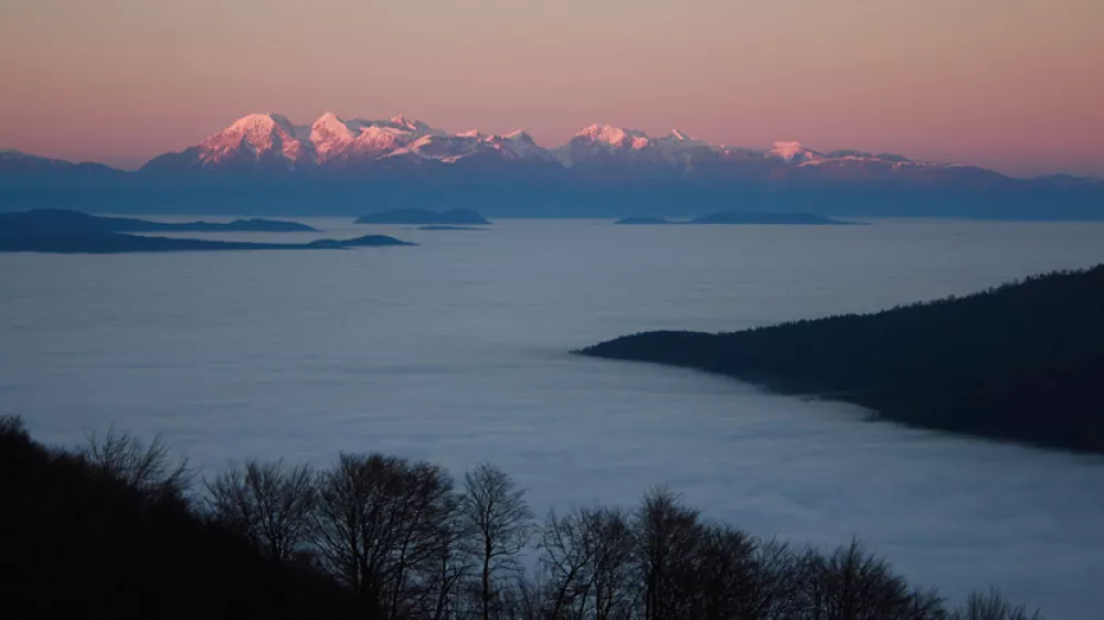 Alpe in Ljubljana v megli. Foto Miha Krofel / Foto: Miha Krofel