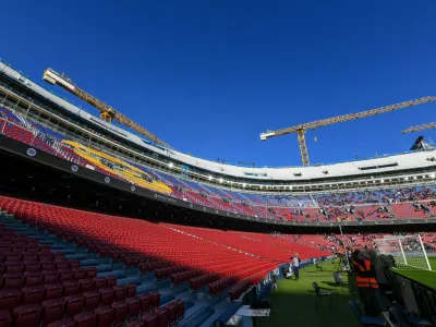 3DJAJYM Barcelona, Esp. 25th Jan, 2026. FC BARCELONA vs Real Oviedo January 25, 2026 General view of Spotify Camp Nou during the match between FC Barcelona and Real Oviedo corresponding to the of La Liga EA Sports at at Spotify Camp Nou in Barcelona, Spain. Credit: rosdemora/Alamy Live News