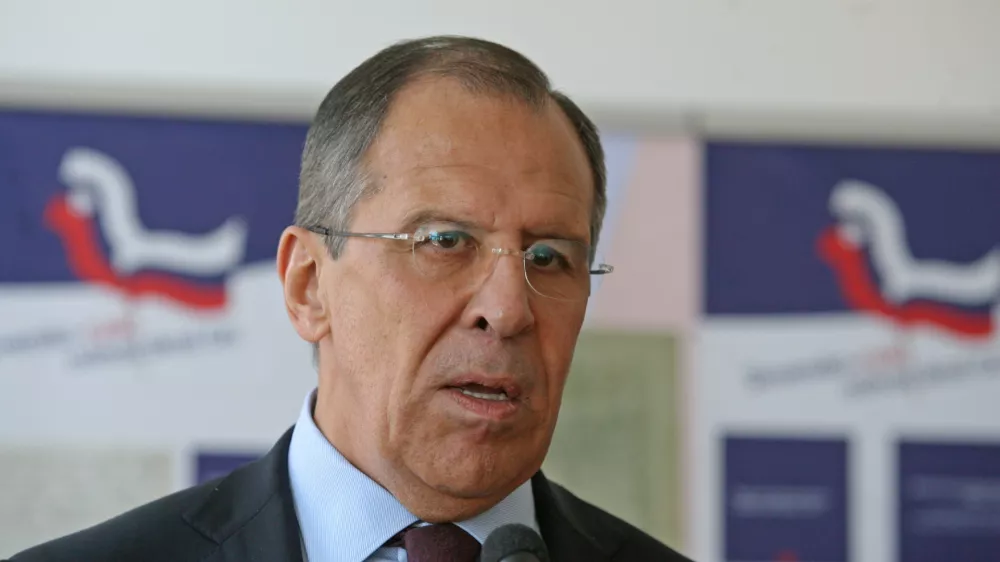 ruski zunanji minister Sergej Lavrov, - zunanji minister Rusije na uradnem obisku v Sloveniji - odprtje ruskega centra - Ruski kulturni Center v Ljubljani, Ciril Metodov trg 1,/FOTO: Luka Cjuha