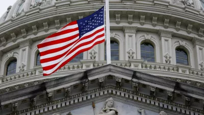 The American flag at the U.S. Capitol flies at half staff in honor of U.S. Senator Dianne Feinstein, who died overnight at her Washington home at the age of 90, on Capitol Hill in Washington, U.S., September 29, 2023.  REUTERS/Jonathan Ernst