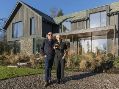 **EMBARGO 8:00am GMT Friday 16 January - NO ONLINE USE BEFORE THEN - FIRST PRINT USE Saturday 17 January**Omaze winners Martyn & Nicola Dickinson at their &pound;4.5m Lake District home. // A wife who ignored her spouse's suggestion to stop entering Omaze draws has won a &pound;4.5M mansion and proclaimed - "this is precisely why I never listen to my husband." Nicola Dickinson, 59, became an instant multi-millionaire after winning the spectaular home in the Lake District that comes with its own private lake. She bought her winning entry for just &pound;25 as part of her Omaze subscription and had been entering draws for four years. After the win she revealed her husband of 38 years Martyn, 58, repeatedly telling her she would "never win in a million years" &ndash; advice she's now very glad she "ignored". Photo released 15/01/2026,Image: 1066438525, License: Rights-managed, Restrictions: Editorial use, commercial use may require additional licenses. We don't use AI to make images which could be mistaken for news photos. AI use will be clearly indicated. Supplied on condition you ensure personal data is processed in compliance with UK GDPR, Model Release: no