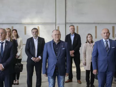 minister za notranje zadeve Ale&scaron; Hojs, državni sekretar na Ministrstvu za notranje zadeve Franc Kangler, Božo Predalič- novi policijski helikopter AW 169 - - 14.04.2022 &ndash; POLICIJA - Letalska policijska enota LPE Brnik - predaja novega večnamenskega policijskega helikopterja AgustaWestland AW 169, //FOTO: Jaka Gasar