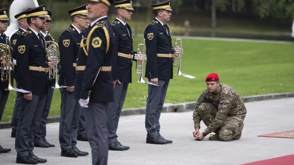 Slovenska vojskaslovenska policijaorkesterprotokol13.10.2025 - Uradni obisk generalnega sekretarja zveze NATOFOTO: Nik Erik Neubauer