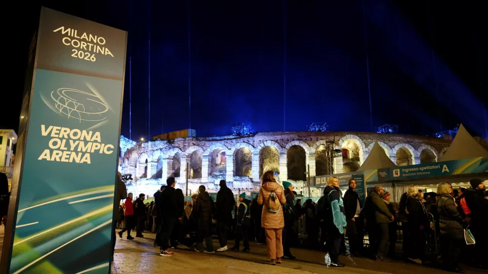 Milano Cortina 2026 Winter Olympics - Arena di Verona, Verona, Italy - February 20, 2026 General view of Arena di Verona ahead of the closing ceremony REUTERS/Lisi Niesner