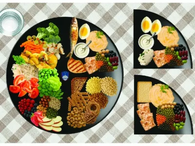 Nove prehranske smernice, trije prehranski krožniki: mediteranski, vegetarijanski in veganski. Foto: SNG2025