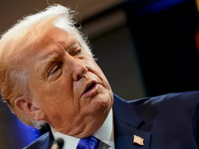 FILE PHOTO: U.S. President Donald Trump speaks during a press briefing at the White House, following the Supreme Court's ruling that Trump had exceeded his authority when he imposed tariffs, in Washington, D.C., U.S., February 20, 2026. REUTERS/Elizabeth Frantz REFILE - CORRECTING MONTH/File Photo
