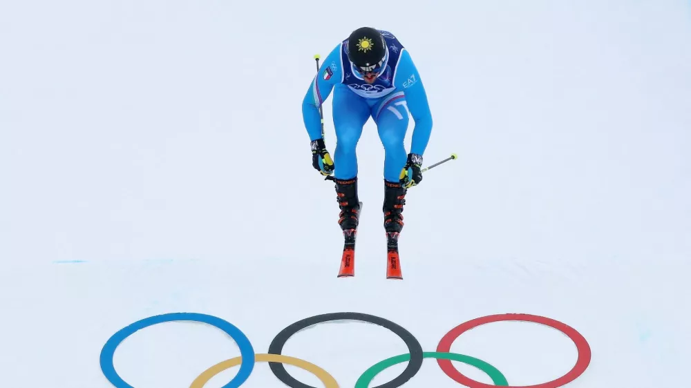 Milano Cortina 2026 Olympics - Freestyle Skiing - Men's Ski Cross Seeding - Livigno Snow Park, Livigno, Italy - February 21, 2026. Federico Tomasoni of Italy in action during the Men's Ski Cross Seeding REUTERS/Hannah Mckay