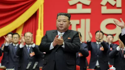 North Korean leader Kim Jong Un applauds as he attends the Ninth Congress of the Workers' Party of Korea (WPK) where he was re-elected as general secretary, in Pyongyang, North Korea, February 22, 2026, in this picture released February 23, 2026 by North Korea's official Korean Central News Agency. KCNA via REUTERS ATTENTION EDITORS - THIS IMAGE WAS PROVIDED BY A THIRD PARTY. REUTERS IS UNABLE TO INDEPENDENTLY VERIFY THIS IMAGE. NO THIRD PARTY SALES. SOUTH KOREA OUT. NO COMMERCIAL OR EDITORIAL SALES IN SOUTH KOREA.   TPX IMAGES OF THE DAY