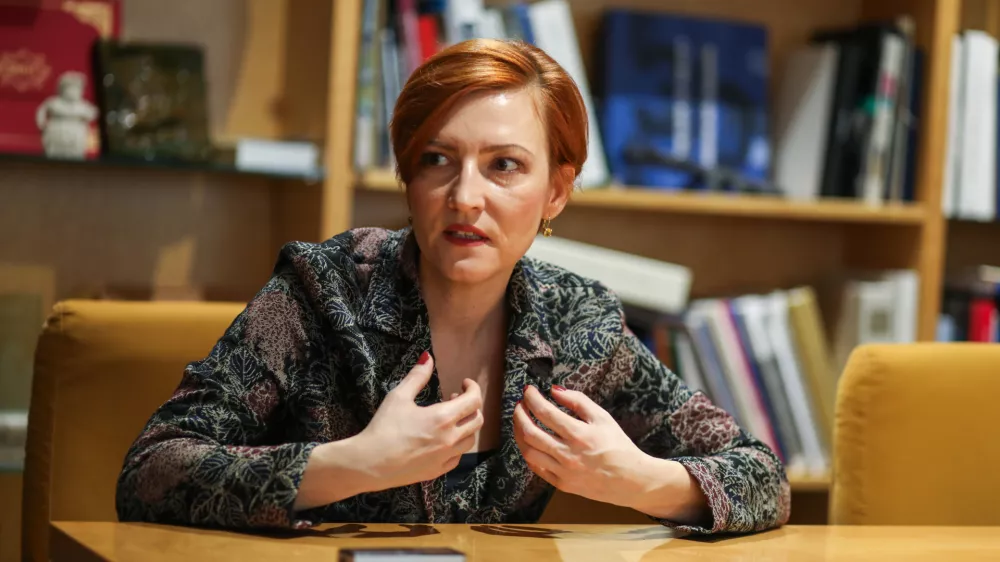 - 20.02.2026. - Asta Vrečko, ministrica za kulturo in sokoordinatorka stranke Levica.//FOTO: Bojan Velikonja