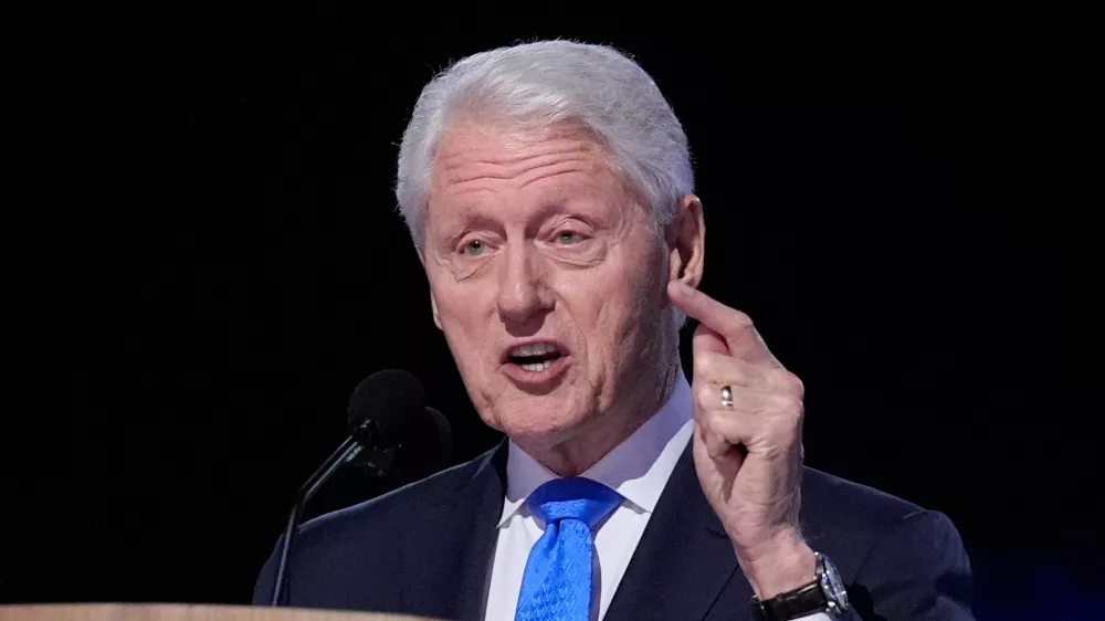 FILE - Former President Bill Clinton speaks during the Democratic National Convention Aug. 21, 2024, in Chicago. (AP Photo/Brynn Anderson, File)