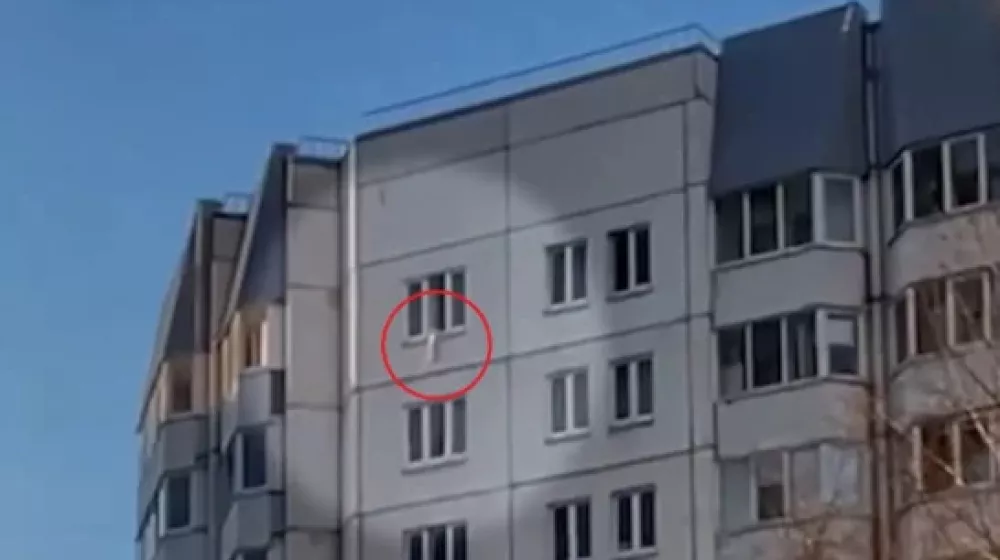 Malček je bil na oknu kar nekaj časa. / Foto: Zajem Zaslona