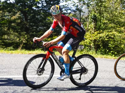 Vuelta Espana 2023 - 78th Edition - 14th stage Sauveterre-de-B?arn - Larra-Belagua 156,2km - 09/09/2023 - Matevz Govekar (SLO - Bahrain - Victorious) - photo Luis Angel Gomez/SprintCyclingAgency?2023 